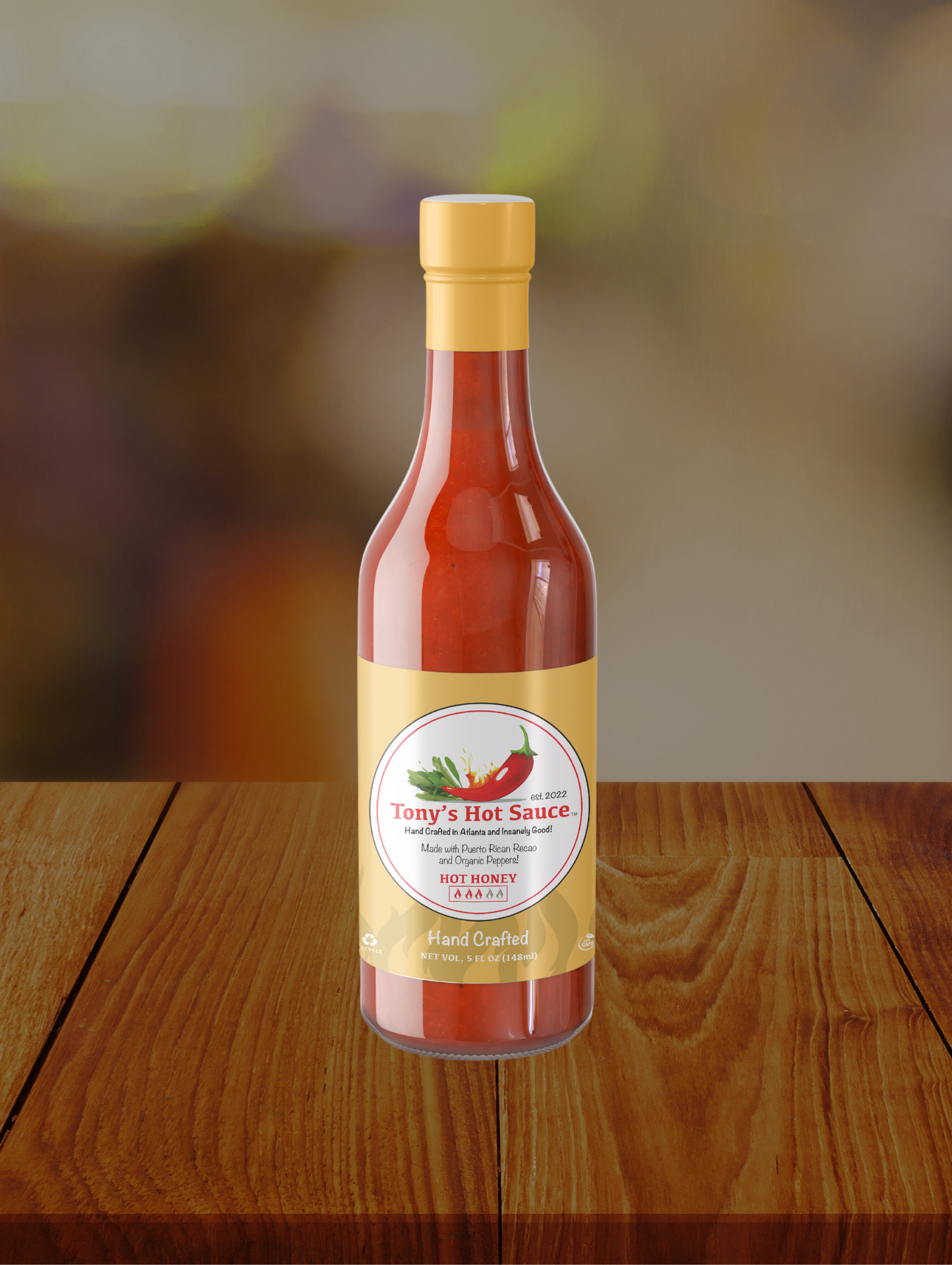 Salsa picante artesanal de Tony: salsa picante "Hot Honey", 5 oz