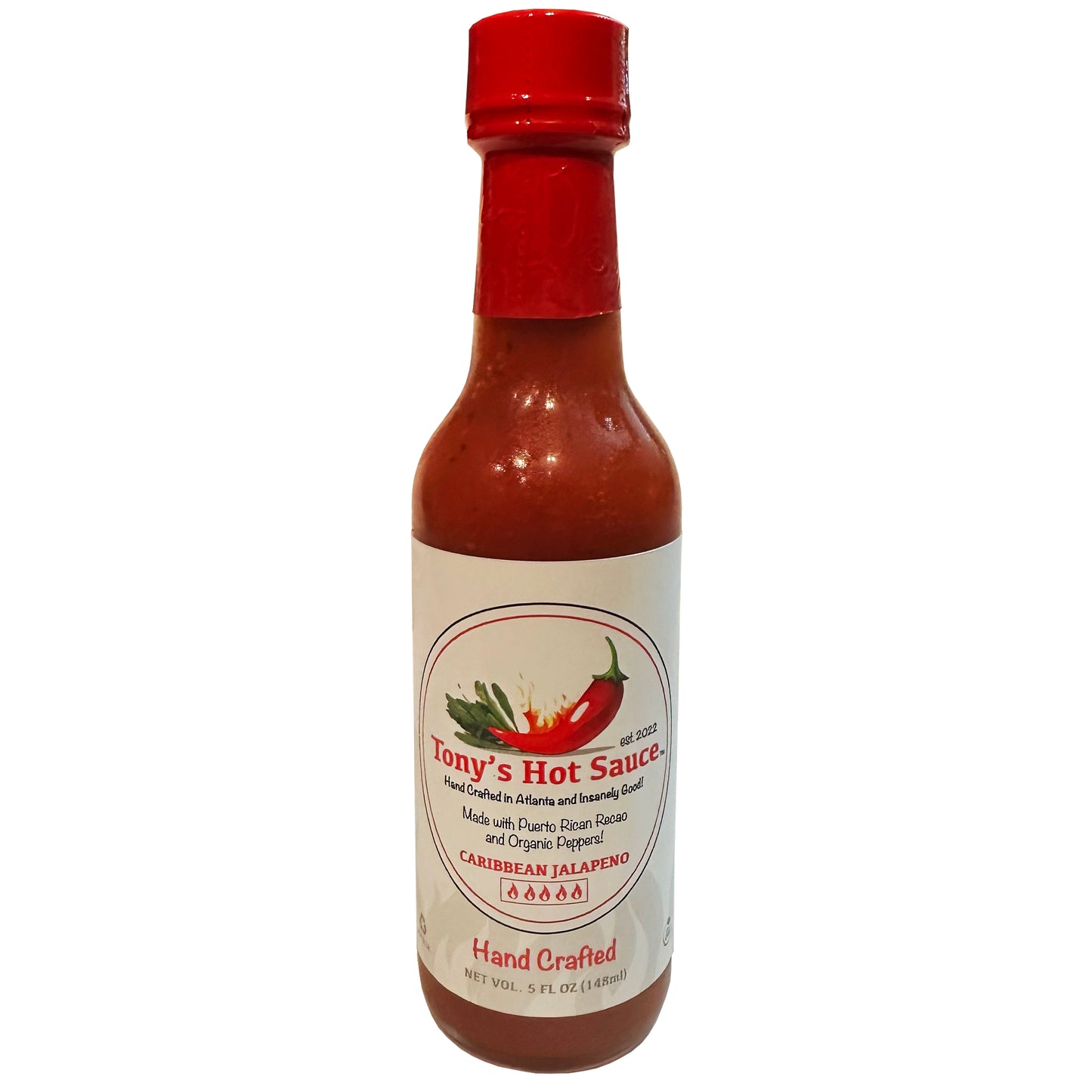 Salsa picante artesanal "Caribbean Jalapeño" de Tony, 5 oz