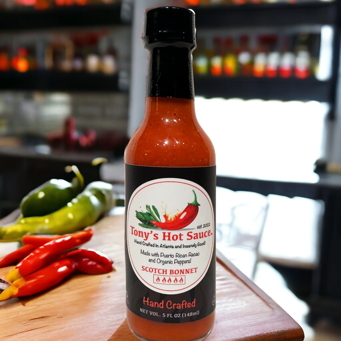 Tony's handcrafted Hot Sauce 5oz 12 Case pack- Scotch Bonnet