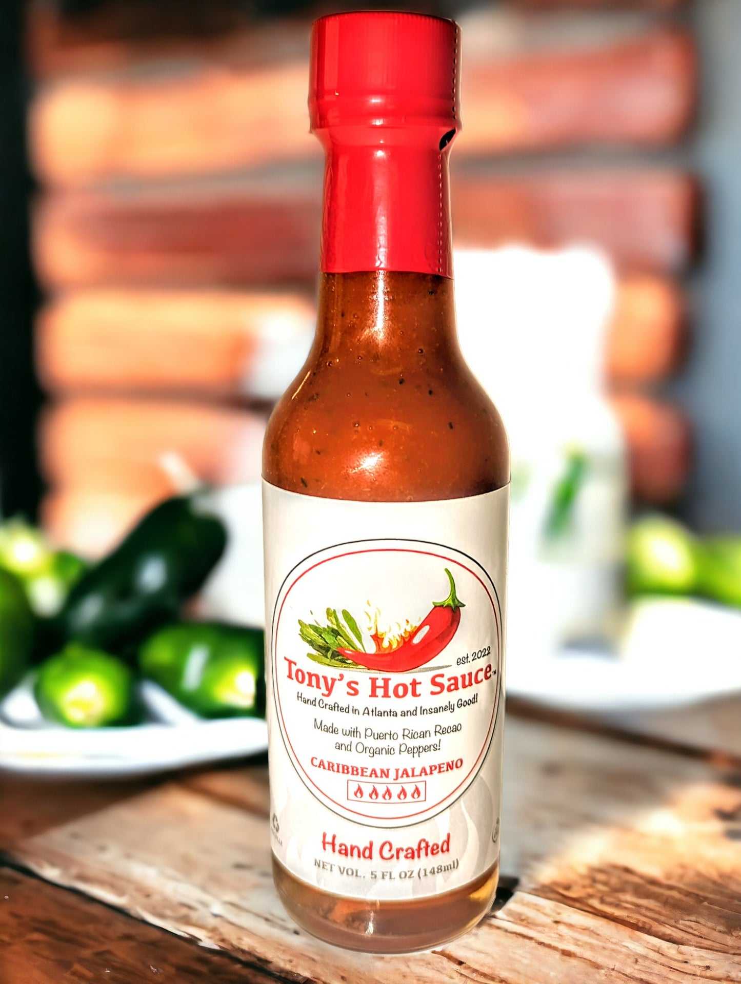 Salsa picante artesanal "Caribbean Jalapeño" de Tony, 5 oz
