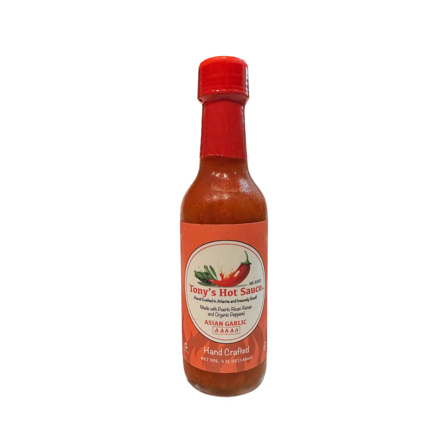Tony's Handcrafted Hot Sauce 5oz 12 Bottle Case Pack-Asian Garlic
