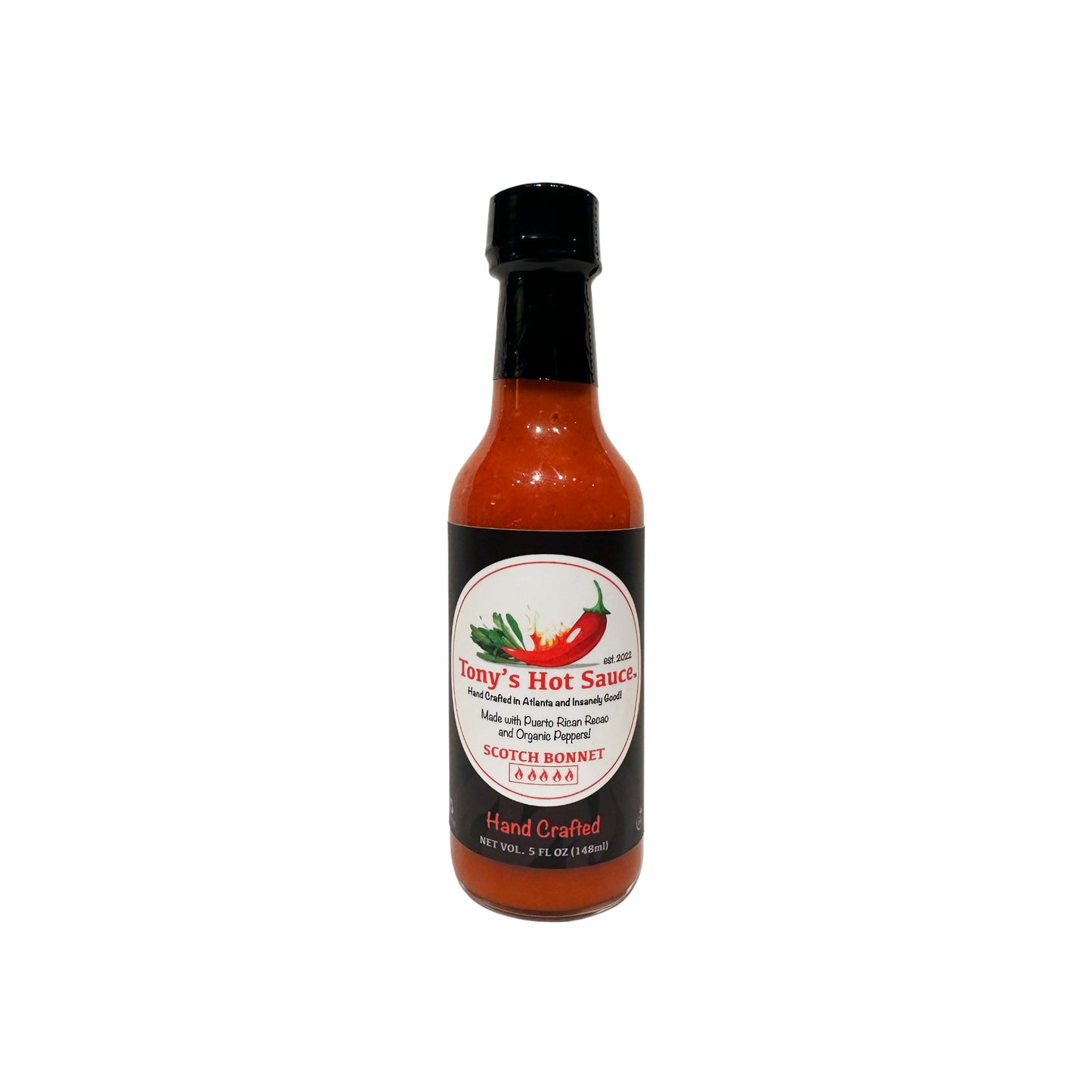 Tony's handcrafted Hot Sauce 5oz 12 Case pack- Scotch Bonnet