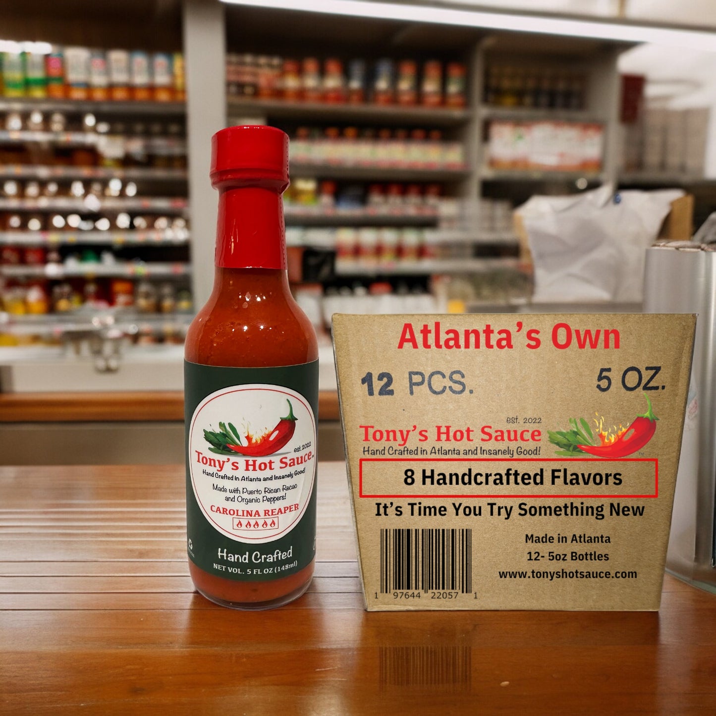 Tony's Handcrafted Hot Sauce 5oz 12 Bottle Case Pack-Carolina Reaper
