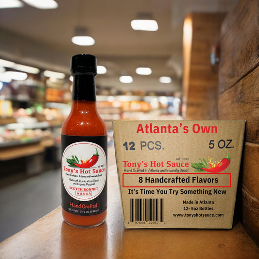 Tony's handcrafted Hot Sauce 5oz 12 Case pack- Scotch Bonnet