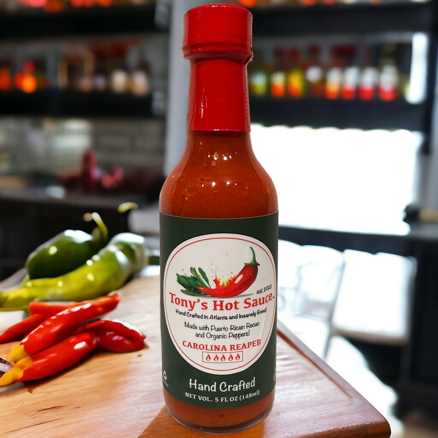 Tony's Handcrafted Hot Sauce 5oz 12 Bottle Case Pack-Carolina Reaper