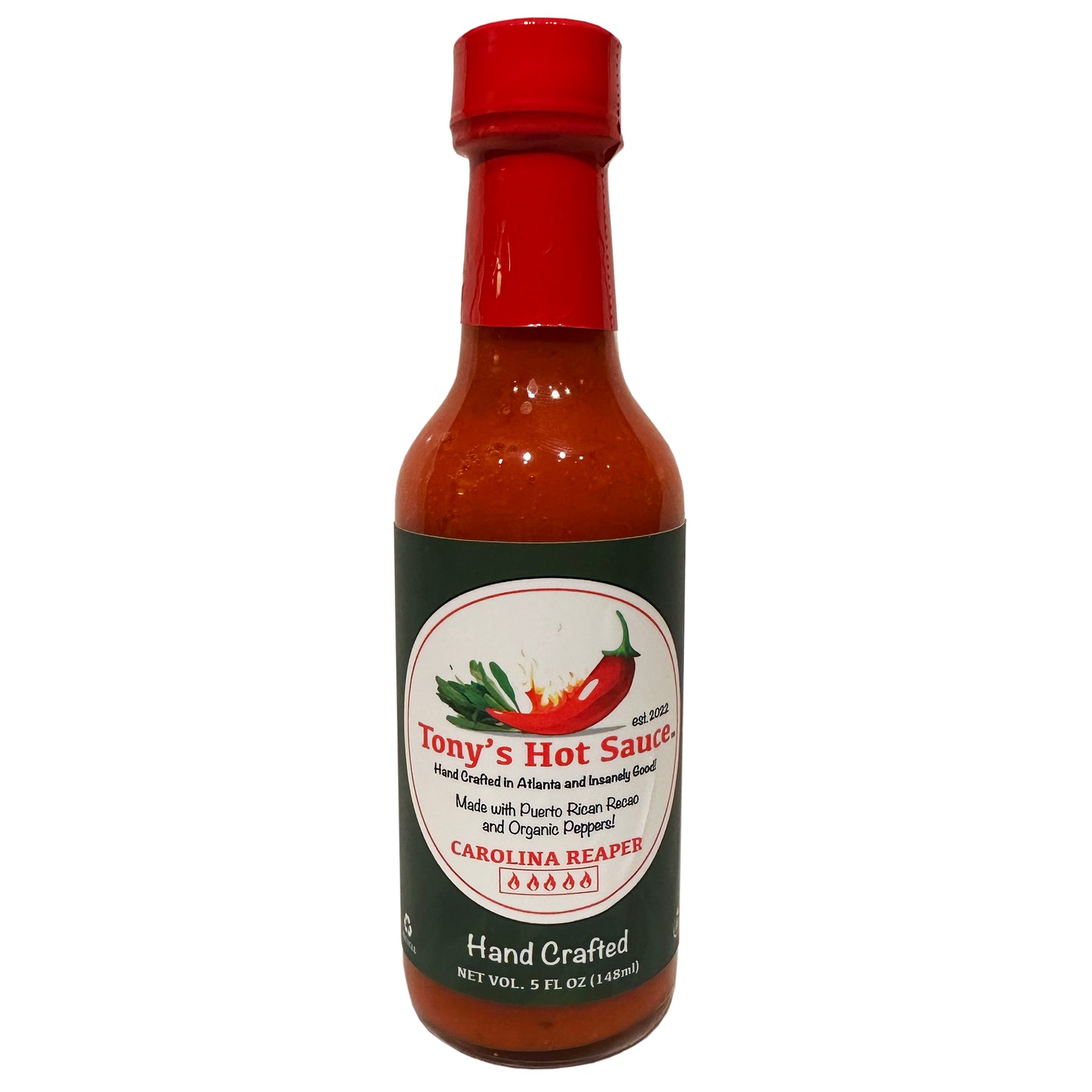 Tony's Handcrafted Hot Sauce 5oz 12 Bottle Case Pack-Carolina Reaper